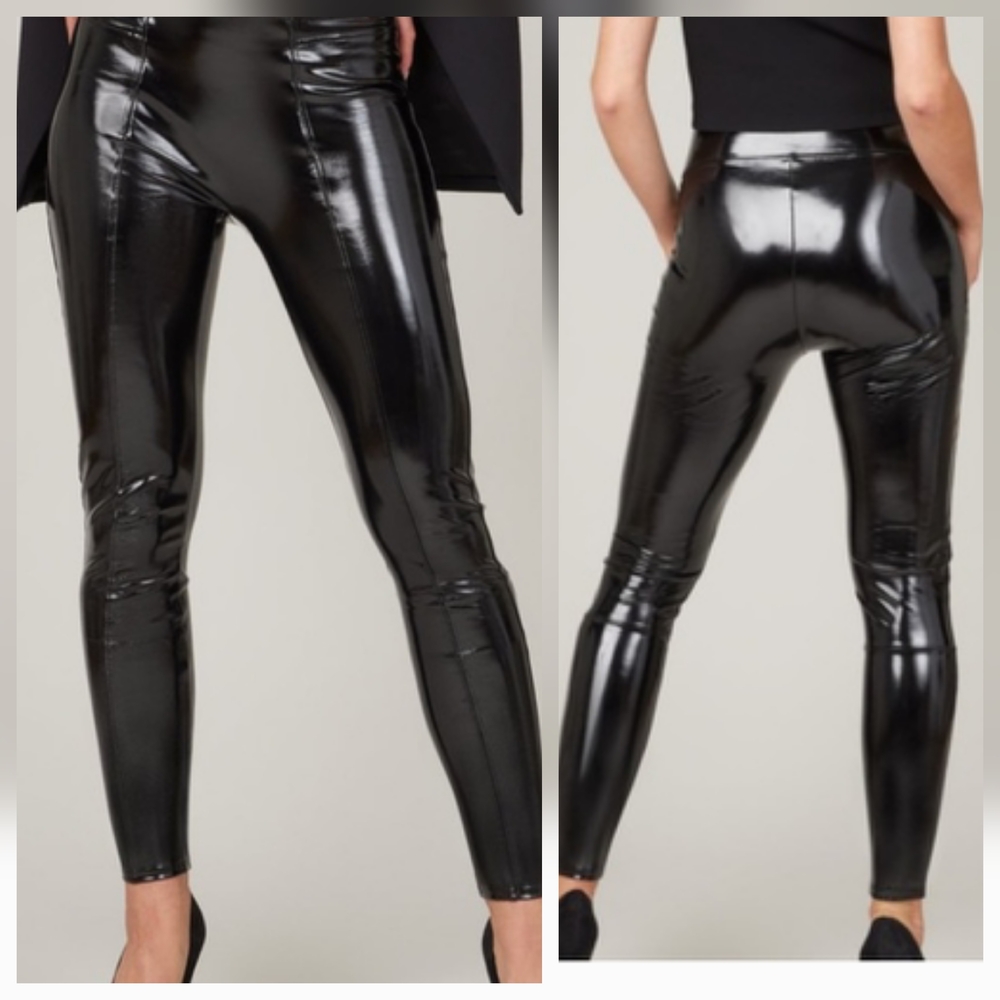 SPANX High-Shine Black Faux Leather Leggings